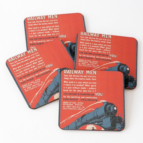 Item preview, Railway Men retro poster designed and sold by CorasPosters.