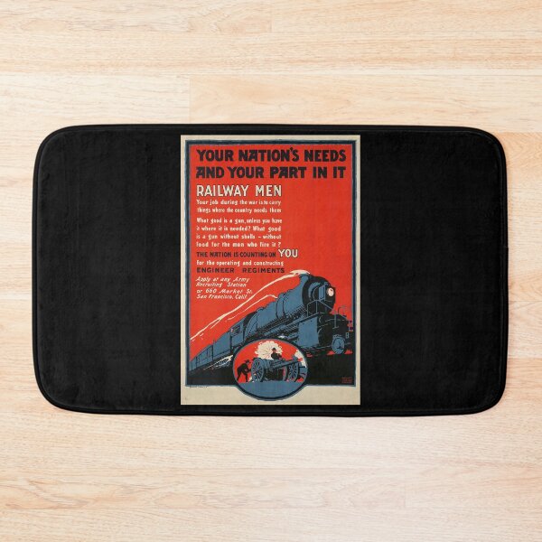 Item preview, Railway Men retro poster designed and sold by CorasPosters.