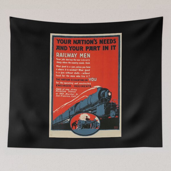 Item preview, Railway Men retro poster designed and sold by CorasPosters.