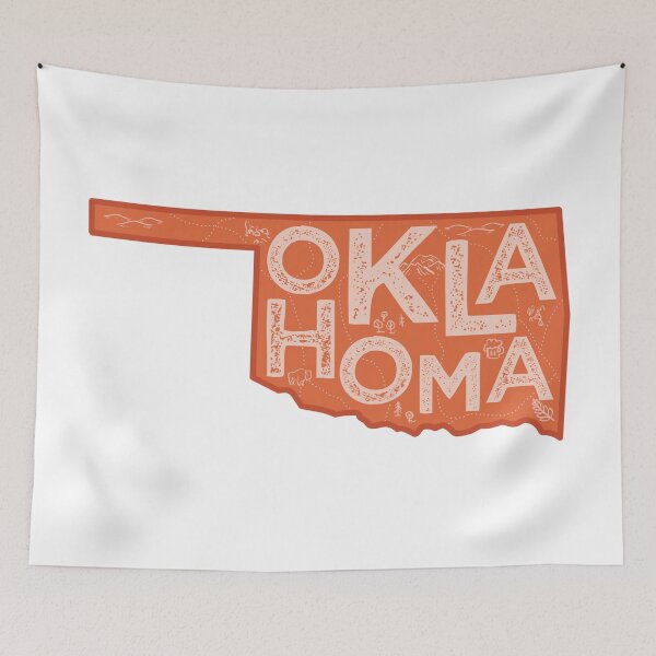 Item preview, Oklahoma Map Typography Red designed and sold by HelloGentry.