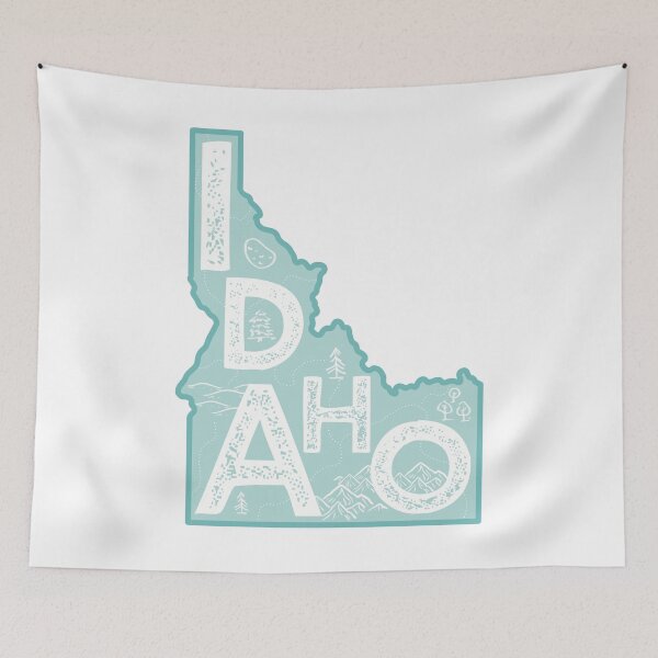 Item preview, Idaho Map Typography Blue designed and sold by HelloGentry.
