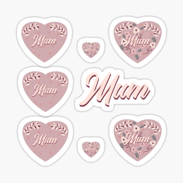 Item preview, Mum Pink Heart Floral designed and sold by TheMumShop.