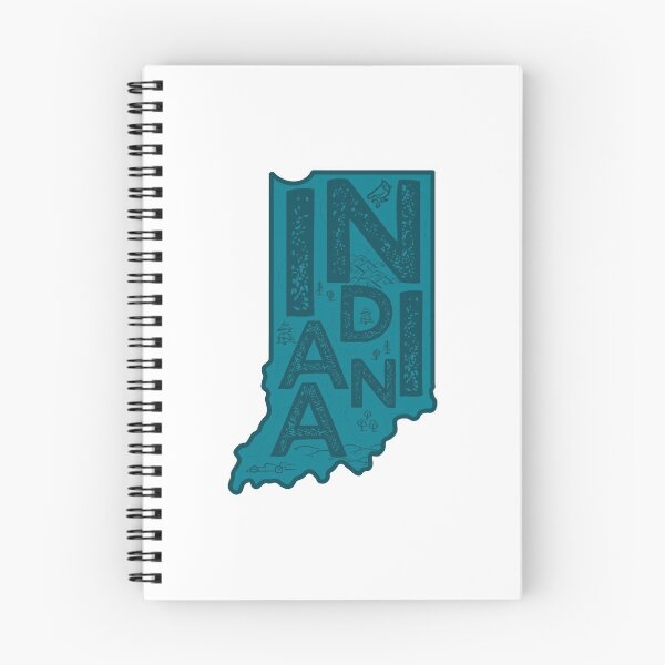 Item preview, Indiana Map Typography Navy designed and sold by HelloGentry.