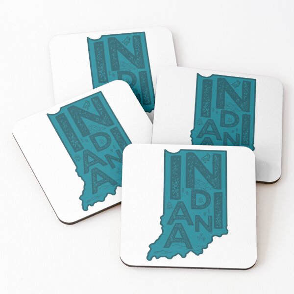 Item preview, Indiana Map Typography Navy designed and sold by HelloGentry.