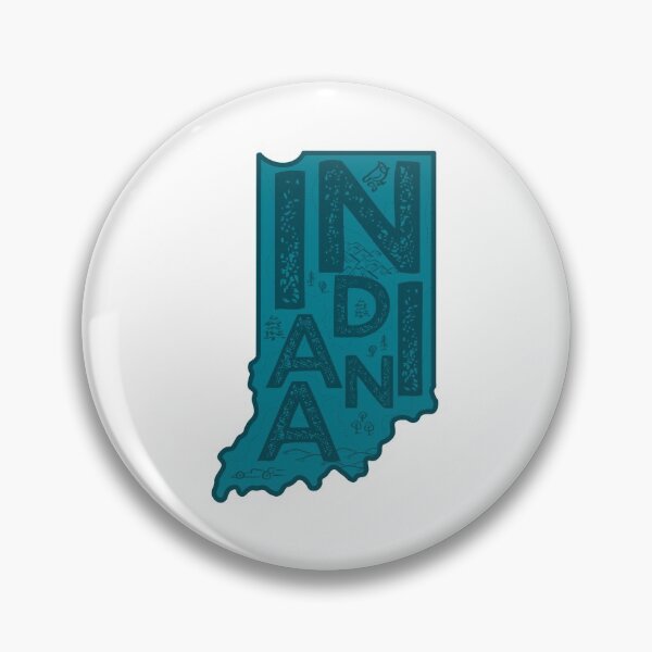 Item preview, Indiana Map Typography Navy designed and sold by HelloGentry.