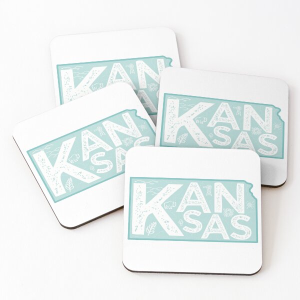 Item preview, Kansas Map Typography Blue designed and sold by HelloGentry.