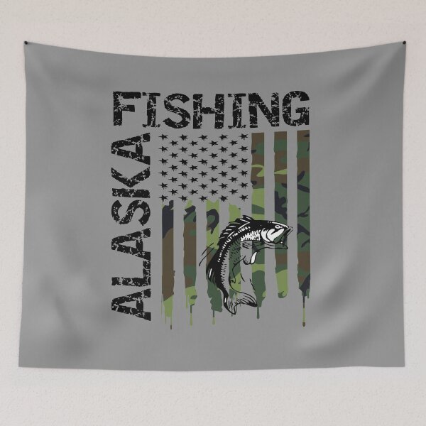 Item preview, Alaska Fishing Camo Flag Gift designed and sold by ByTekk.