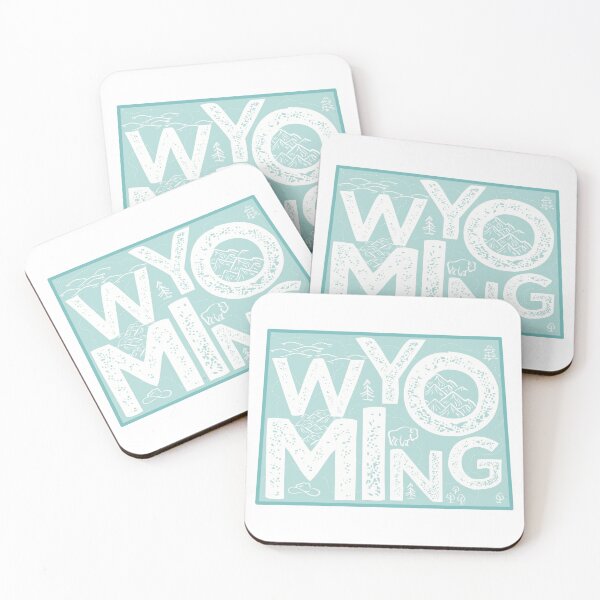 Item preview, Wyoming Map Typography Blue designed and sold by HelloGentry.