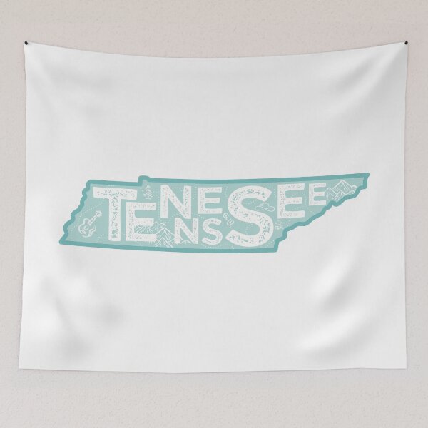 Item preview, Tennessee Map Typography Blue designed and sold by HelloGentry.
