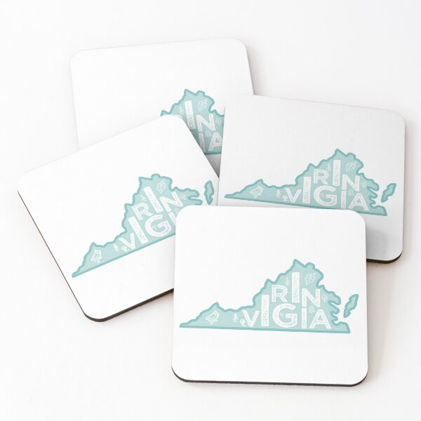 Item preview, Virginia Map Typography Blue designed and sold by HelloGentry.