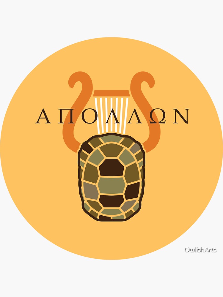 Thumbnail 3 of 3, Sticker, Apollo Lyre Greek God Design designed and sold by OwlishArts.