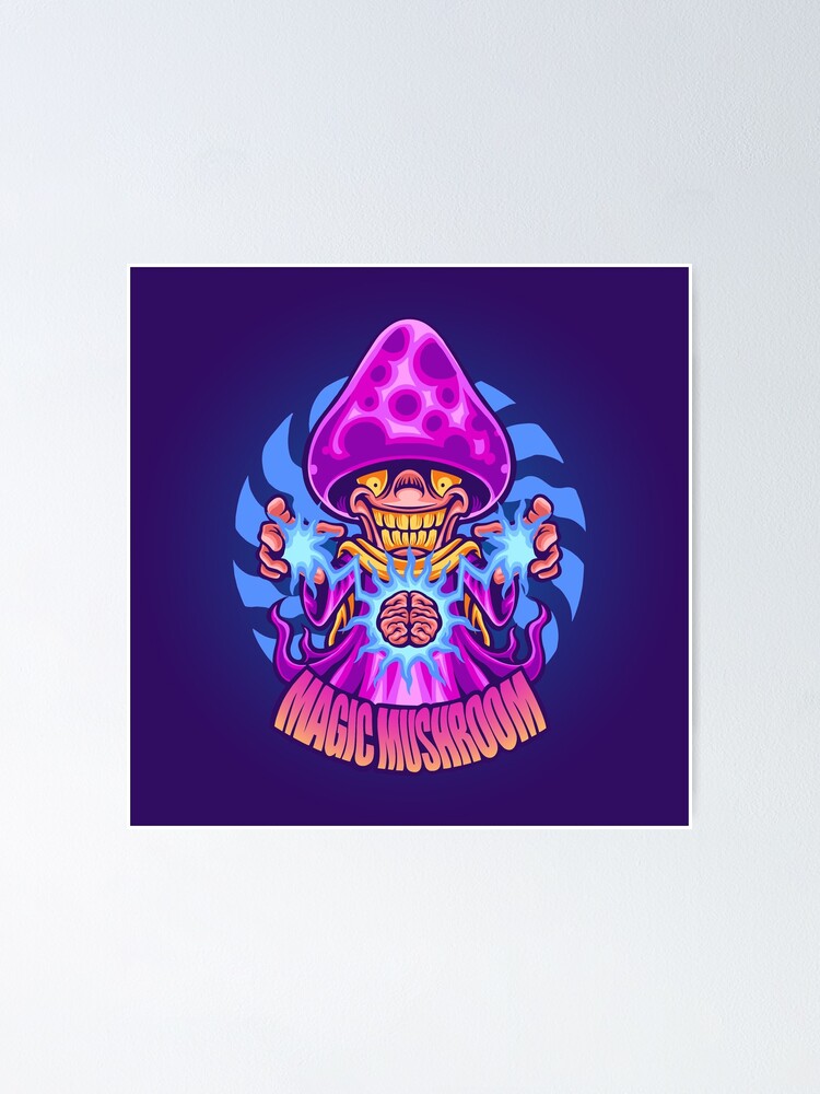 "Magic Mushroom Brain Rewire" Poster by crystalmanifest Redbubble