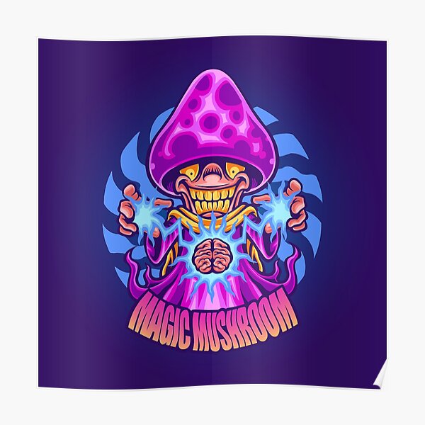"Magic Mushroom Brain Rewire" Poster by crystalmanifest Redbubble