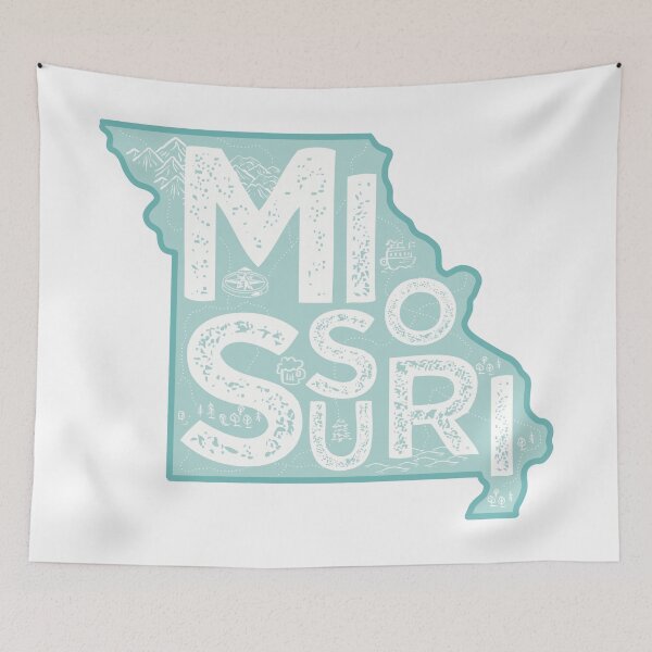 Item preview, Missouri Map Typography Blue designed and sold by HelloGentry.