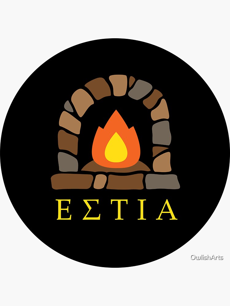Thumbnail 3 of 3, Sticker, Hestia Hearthfire Greek Goddess Design designed and sold by OwlishArts.