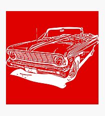 '64 Falcon Convertible - White Photographic Print