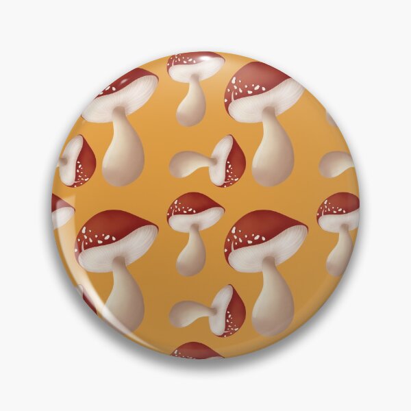 Aperçu de l'œuvre Orange aux champignons dessinés à la main rouge créée et vendue par Heather van der Dys.