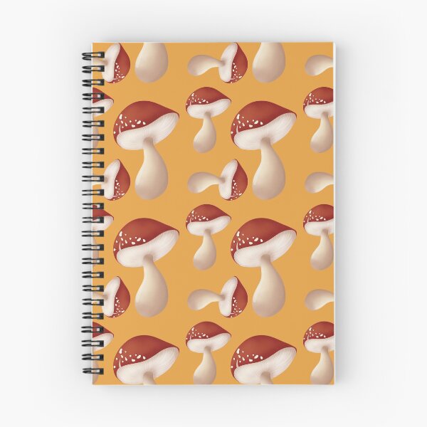Item preview, Orange with red hand drawn mushrooms designed and sold by Heather van der Dys.