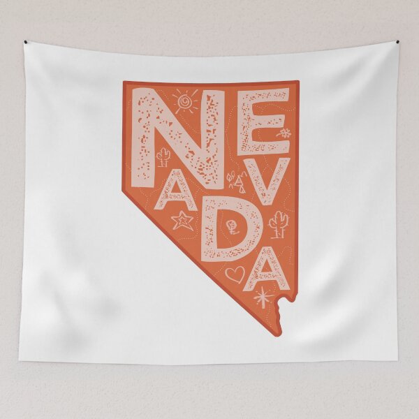 Item preview, Nevada Map Typography Red designed and sold by HelloGentry.