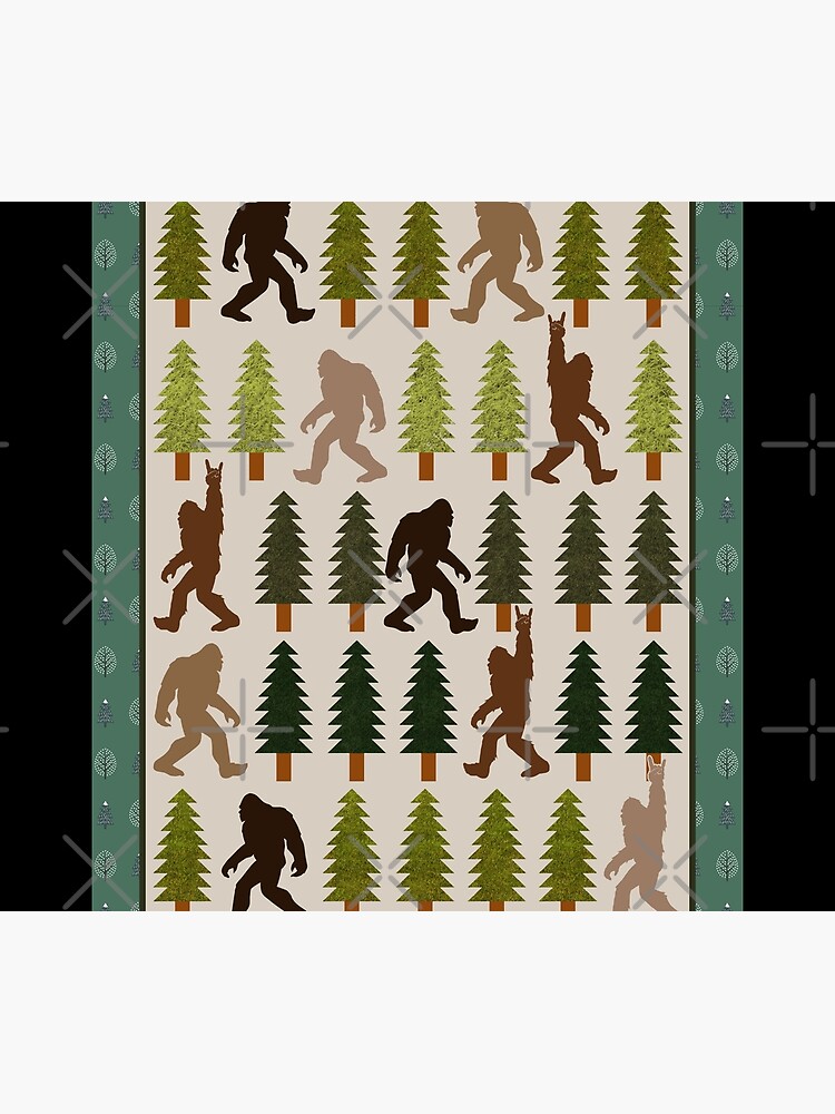 Trendy Bigfoot Walking In The Forest Graphic Blanket Design Sasquatch Believers by tuanitus