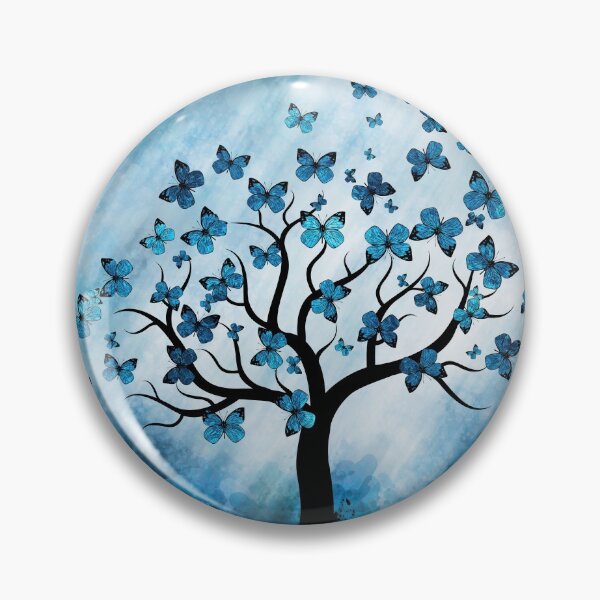 Item preview, Butterfly Tree - Blue Marble Mist designed and sold by k9printart.