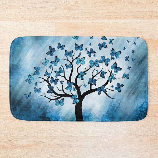 Item preview, Butterfly Tree - Blue Marble Mist designed and sold by k9printart.