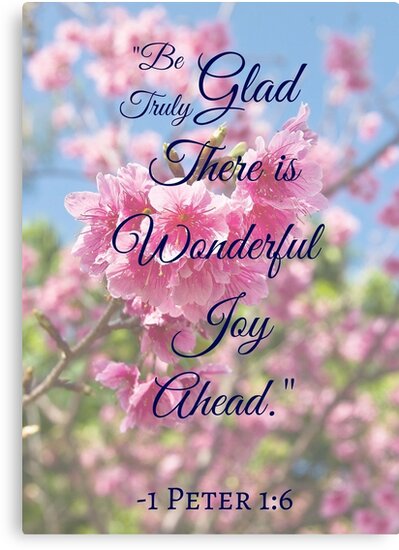 lienzos joy happiness bible verse 1 peter 1 6 de m4rg1 redbubble