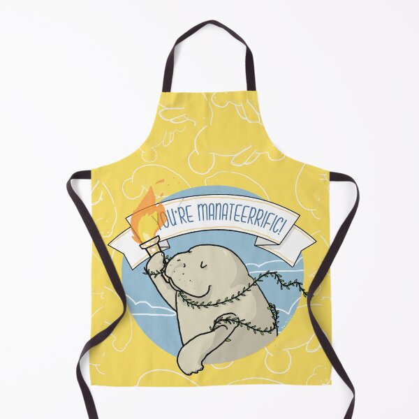 Item preview, You're manateerrific! a manatee holding a torch for you self-care funny illustration designed and sold by tostoini.