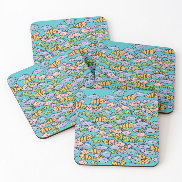 Item preview, Fish flock pattern underwater world designed and sold by Purple monkey.