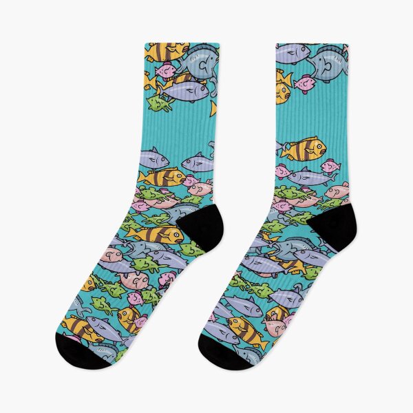 Item preview, Fish flock pattern underwater world designed and sold by Purple monkey.