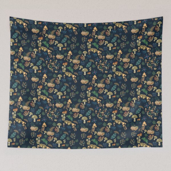 Item preview, Wild Autumn Lovely & Cute Elements on Dark Blue designed and sold by Gifty-Designs.