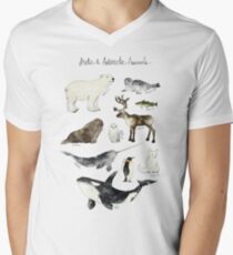 Arctic & Antarctic Animals Men's V-Neck T-Shirt