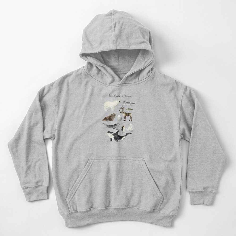 Arctic & Antarctic Animals Kids Pullover Hoodie