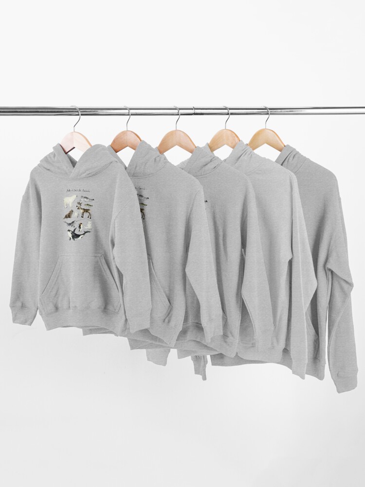 Alternate view of Arctic & Antarctic Animals Kids Pullover Hoodie