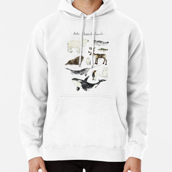 Arctic & Antarctic Animals Pullover Hoodie