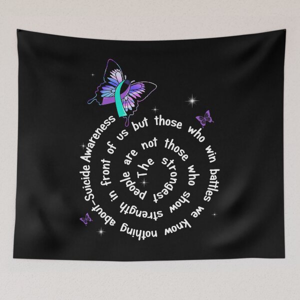 Item preview, Strongest Suicide Prevention Warrior Quotes Birthday Shirt Ribbon Butterfly Awareness T Shirt designed and sold by tuanitus.