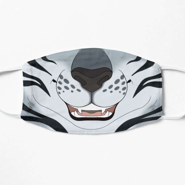 Silver Tiger Face Flat Mask