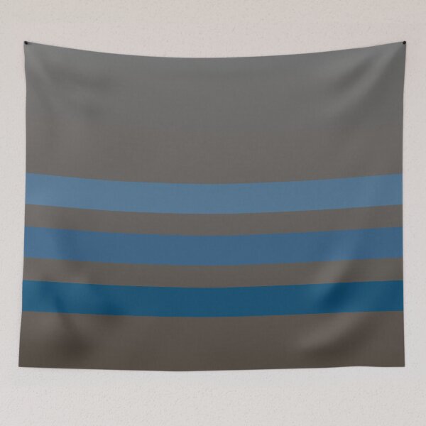 Item preview, Turquoise horizontal stripe design on a gradient taupe background  designed and sold by PetaJaneHome.