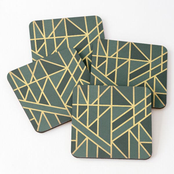 Item preview, green textured geometric shapes designed and sold by Pattern Girl.