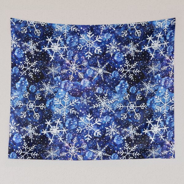 Item preview, Blue snowflake galaxy, Celestial snowflakes and stars in blue watercolor designed and sold by MagentaRose.