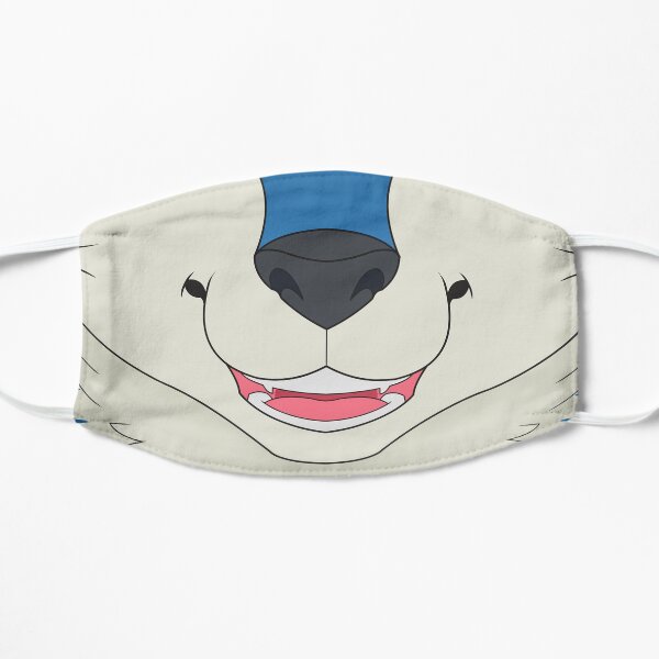 Blue Husky Face Flat Mask