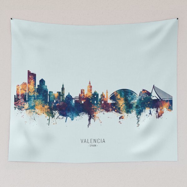 Item preview, Valencia Spain Skyline designed and sold by ArtPrints.