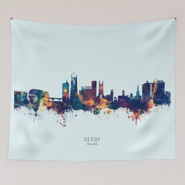 Artikelvorschau, Derby England Skyline entworfen und verkauft von ArtPrints.