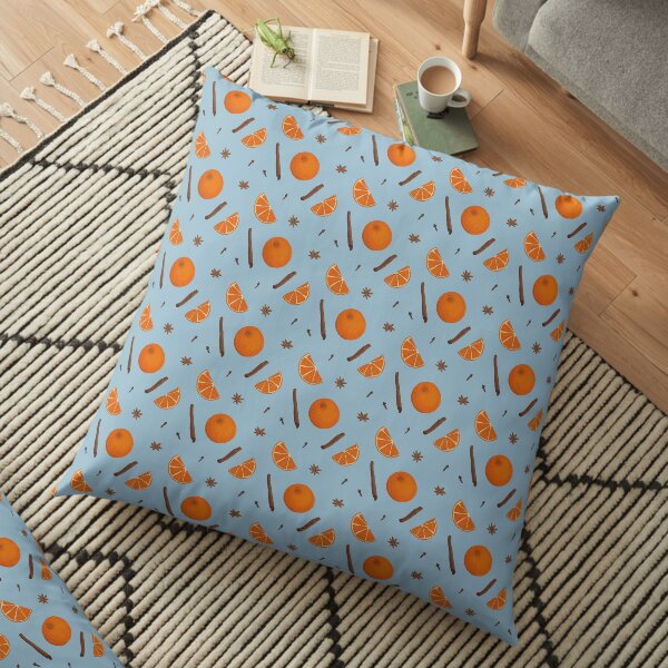 Mulled Wine Blue Floor Pillow