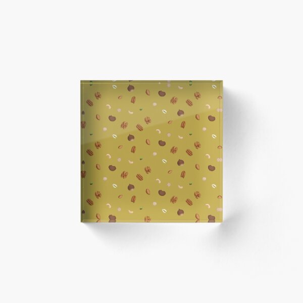 Go Nuts! yellow Acrylic Block