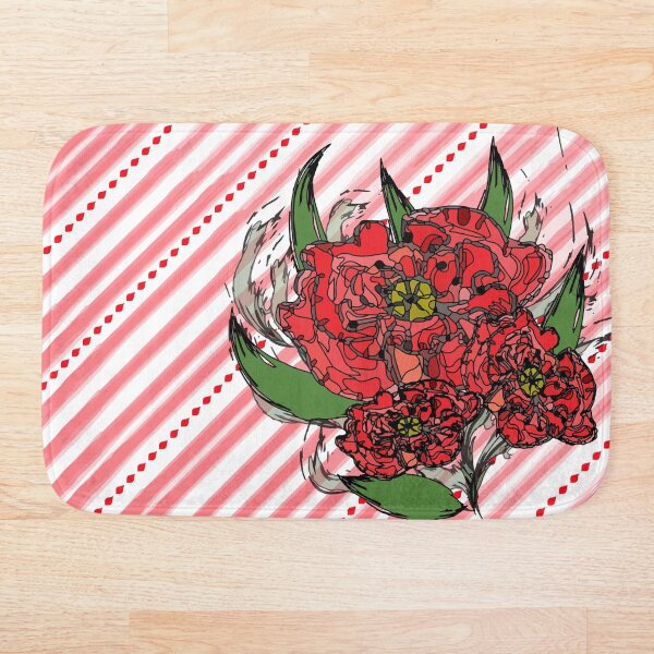 Item preview, Striped print with a large red flower designed and sold by AlbinkaDizain.