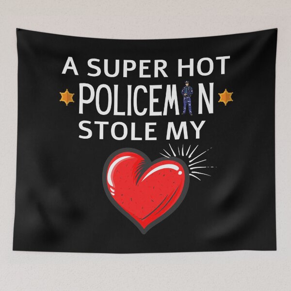 Item preview, Hot Policeman Stole my Heart Funny police quote designed and sold by OneTimeEngineer.