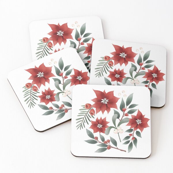 Item preview, Poinsettia Christmas Motif designed and sold by paperwillow.