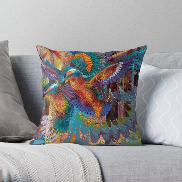 Forest Kingfishers Throw Pillow