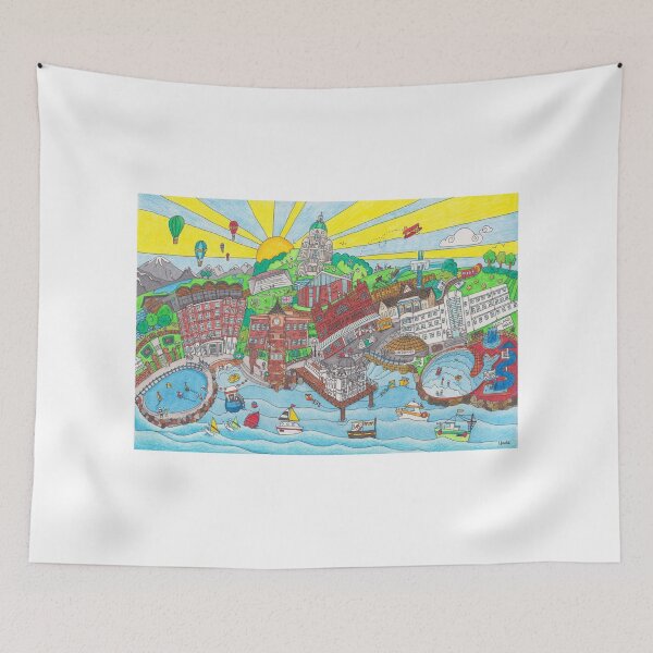 Item preview, Hand Drawn Illustration Morecambe Bay UK designed and sold by LouiseFranksArt.
